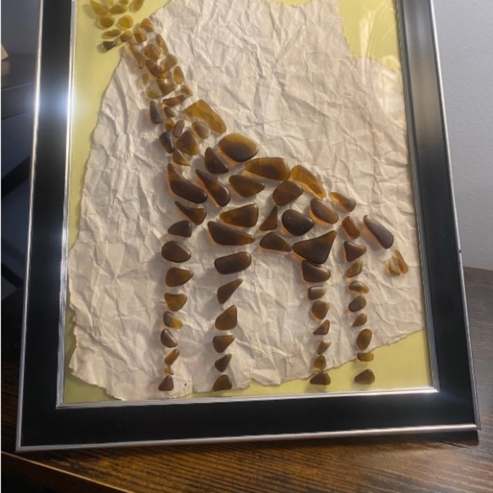 Brown Giraffe Glass Art